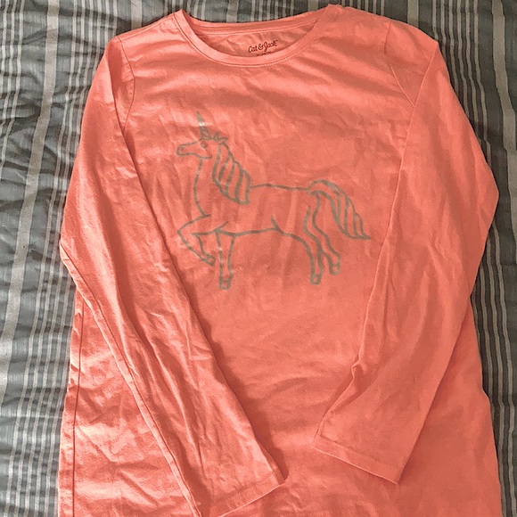 NWOT Lt Pink Silver Unicorn long sleeve T-shirt - Picture 2 of 5